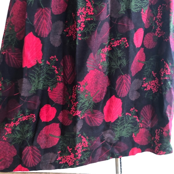 Vintage Orvis Pleated Skirt Colorful Botanical Winter Floral Midi Length Pockets - Picture 5 of 15